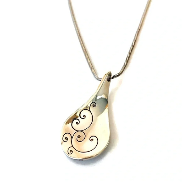 Silver Tone Modernist Brighton Necklace 16-18.5” silver plated. Beautiful shine - Picture 1 of 7